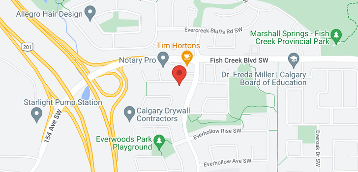 map of 13 EVERWOODS Road SW